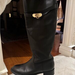Ferragamo Calipso black leather over the knee boot. Like new. Barely worn.